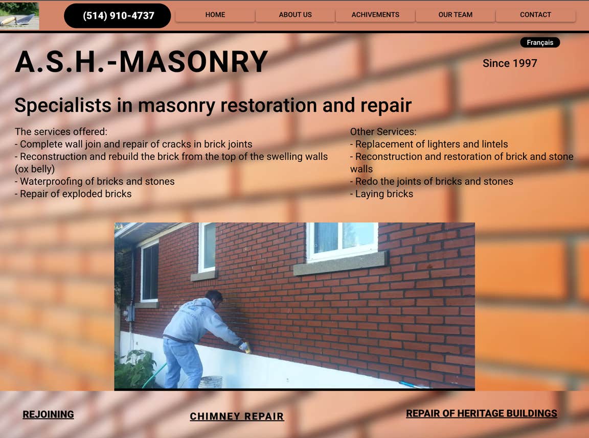 Masonry company on the Montreal South Shore 