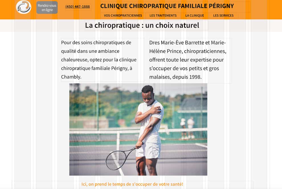 Le site web de la clinique chiropratique familiale Périgny